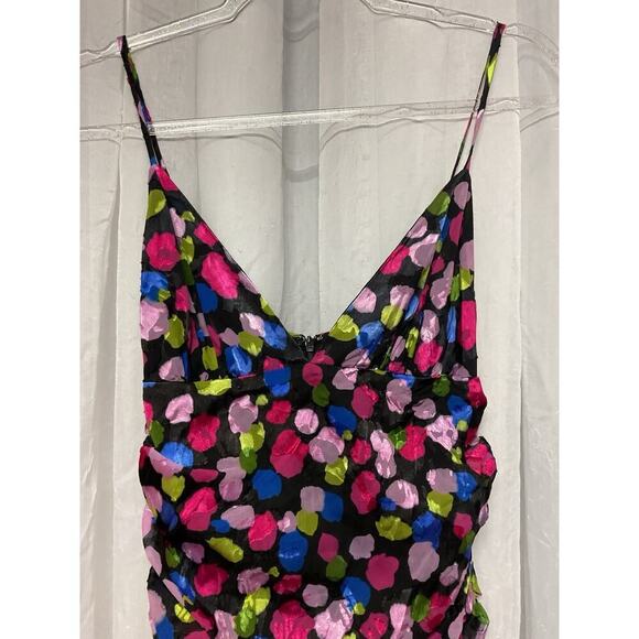 NBD Revolve Dress dopamine Josefien Ruched Multi Color Dot Print Midi sleeveless - Picture 5 of 10